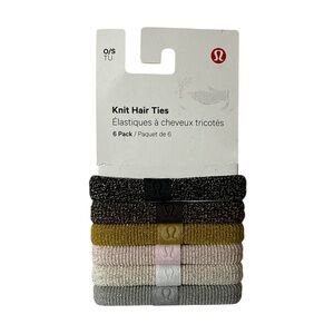 lululemon athletica Knit Hair Ties - Black, Gray, Gold, Pink, Cream